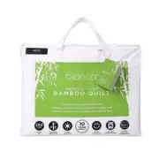 Bianca Natural Sleep Bamboo Quilt Single Bed WHT Soft Home Bedding 250gsm Doona