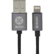 Moki Lightning SynCharge Cable 90cm - Black/Gun Metal