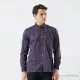 【ROBERTA 諾貝達】男裝 純棉條紋紫色長袖襯衫(德國素材 台灣製)