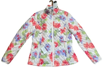NEW LANDS END $99 Women’s Quilted Floral PrimaLoft Packable Jacket XS Petite