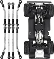 HobbyPark Stainless Steel Links for TRX4M Upgrades Parts High Clearance Link Set Turnbuckles Compatible with Traxxas TRX-4M Bronco Defender 1/18 RC Crawler Car