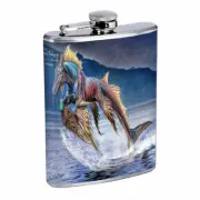 Mythical Creature D5 Flask 8oz Stainless Steel Hip Drinking Whiskey