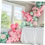 Pink and Green Balloon Arch Kit, 127pcs Flamingo Red Light Pink Blue Balloon
