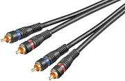 Goobay 1.5 m 2X RCA Male to 2X RCA Male HQ, Black