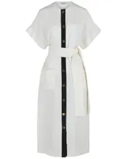 Ferragamo Silk & Linen-Blend Day Dress