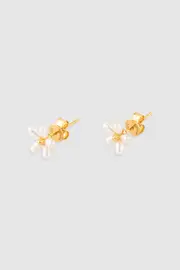 Posie Mini Flower Studs Gold/Pearl