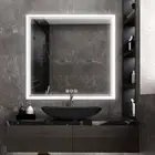 Square Backlit LED Mirror Dimmable Illuminated Bathroom Vanity Mirrors Anti-fog