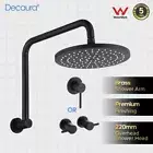 Decaura Black 9" Rain Shower Head Set Gooseneck Shower Arm with Mixer Tapware