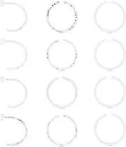 [D.Bella] Clear Nose Rings for Work Flexible Bioflex Plastic Nose Retainer 20G Clear Nose Rings Hoop for Work Surgery Bioflex Plastic Nose Piercing Retainer