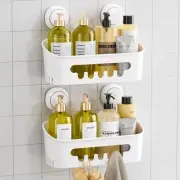 Shower Caddy Suction Cup 2 Pack, Heavy Duty Bathroom Organizer, Removable She...