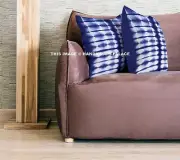 Indigo Tie Dye Cushion Cover Ethnic Indian Pillow Cases 16x16 Boho Shams Throw