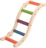 Kisangel Parrot Ladder for Birds Wooden Climbing Ladder Bridge for Parakeets Cockatoos Ferrets and More Engaging Pet Exercise Accessory