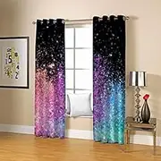 Kids Room Darkening Curtain 2 Panels W46 x L54 Colourful Print Blackout Curtains for Boys and Girls Bedroom Thermal 3D Blackout Drapes