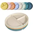 Divided Plates for Adults (8 Packs) Unbreakable Portion Control Plate Sectioned