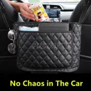 Advanced Car Net Pocket Bag Holder Between Car Seat Storage PU Leather Black