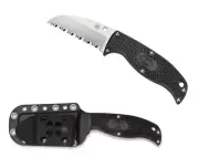 Spyderco Knives Enuff Sheepfoot Black FRN Fixed Blade Knife VG-10 FB31SBK