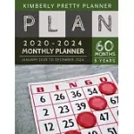 5 YEAR MONTHLY PLANNER 2020-2024: 2020-2024 MONTHLY CALENDAR PLANNER 5 YEAR - INTERNET LOGIN AND PASSWORD - 5 YEAR GOAL PLANNER - FIVE YEAR LIFE GOAL