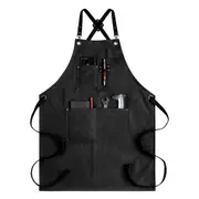 Canvas Cross Back Chef Apron for Men Women with Pockets Cotton Tool Aprons