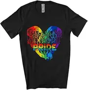 [Generic] Pride; Amusing LGBTQ Pride Skeletons Dancing Rainbow Heart Shape; Family Group Unisex T-Shirt