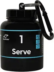 GymCrate Portable Scoop - Protein Powder and Supplement Funnel Keychain - Protein Powder Container, Durable Metal keychain, Portable Container for The Gym, Workouts, Travel, Men and Women