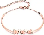 [Follsy] Butterfly Titanium Steel Ladies Bracelet Electroplating Process is Suitable for Wearing Gifts