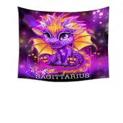 Purple Sagittarius Lil Dragon Tapestry