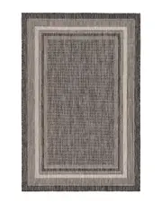 Unique Loom Soft Border Machine-Made Indoor/Outdoor Rug
