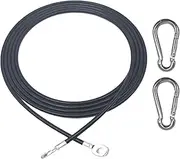 CampTeck Stainless Steel Gym Cable, Replacement Multi Gym Cable, Gym Pulley Cable, Gym Machine Fitness Cable with 2 x Carabiners