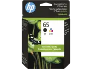 HP 65 2-pack Black/Tri-color Original Ink Cartridges, ~120 pages, T0A36AN#140
