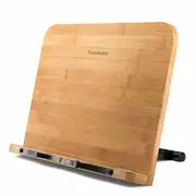 Bamboo Wood Book Stand Adjustable Foldable Document Cookbook Holder Reading NEW