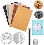 BAOFALI 9Pcs/Set Honeycomb Paper Pads and Round Cutting Dies Set Whit Magnets Position.for DIY 3D Craft and Pop-Up Cards; 30 Layers 2cm Glue line Crafts Cardmaking Embellishments