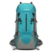 70L Camping Hiking Backpack with Rain Cover Waterproof Backpacking Lack Blue