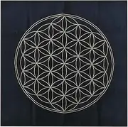 Tarot Tablecloth Tarot Cloth Square Table The Flower of Life Crystal Lattice Altar Tablecloth Tarot Decor Astrology Tapestry Blanket Black