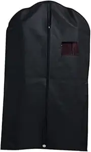 Cabilock 5pcs Washable Suit Cover Dust Garment Bag with Transparent Window for Travel and Storage of Dresses Suits Coats Moth Protector Black