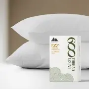 100% Egyptian Cotton Pillow Cases - 600 Thread Count Pillow Cases Queen/Stand...