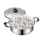 Stainless Steel Nonstick Egg Poacher Pan Poached Egg Maker Cooker, 4Egg Cups NEW
