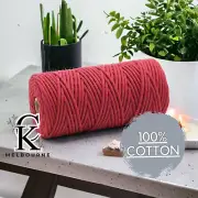 4MM macrame Braided cord, MAROON, 100m, 100% Cotton Rope Yarn Craft Supplies Wal