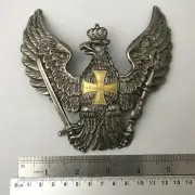 PRUSSIA - Dragoon Reserve Officer Helmet plate - with LWK cross