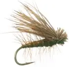 6 ELK HAIR CADDIS OLIVE DRY FLY FISHING FLIES - SIZES #12, #14, #16
