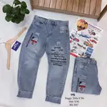 9寸實圖褲 BAGGY JEANS,背面版,刺繡