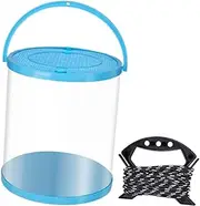 QSTDGVPW Lure Bucket with Rope Water Container Collapsible Bucket for Boating Beach Outdoor, Blue 7L 21x22cm