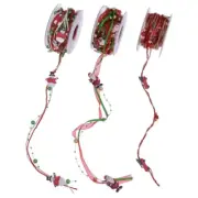 Colorful Christmas Bead Ribbon String Set for Holiday Decorating
