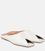 [Alaia] Alaïa Leather peep-toe mules AU 6 white
