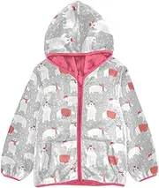[Caihoyu] Sherpa Fleece Girls Zip Hooded Sweatshirt Baby Boy Outerwear