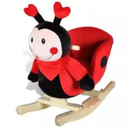 Baby Rocker Soft Plush Ladybug Ride On Toy Toddler Rocking Seat Kids Gift Red