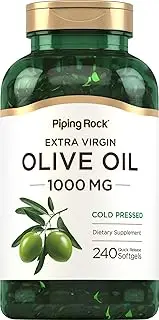 Olive Oil Softgels 1000mg | 240 Count | Organic Extra Virgin Olive Oil | Cold Pressed | Gluten Free, Non-GMO | by Piping Rock