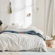 Luxury 100% Cotton Chenille 4 Pcs Bedding Set - White