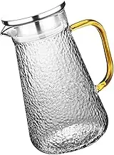 UTHCLO 1300ml Stainless Steel Cold Kettle Juice Pitcher Multi-Function Glass Carafe for