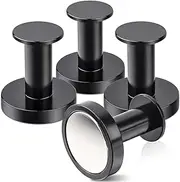 MIN CI Strong Magnetic Hooks Heavy Duty Push Pin Magnet Hooks for Home Hanging Cruise Ship Camping Grill Kitchen Fridge Garage and Refrigerator 1.42in Black 4 Pack