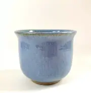 Studio Art Pottery Cup Bowl Ramekin Signed Pale Blue